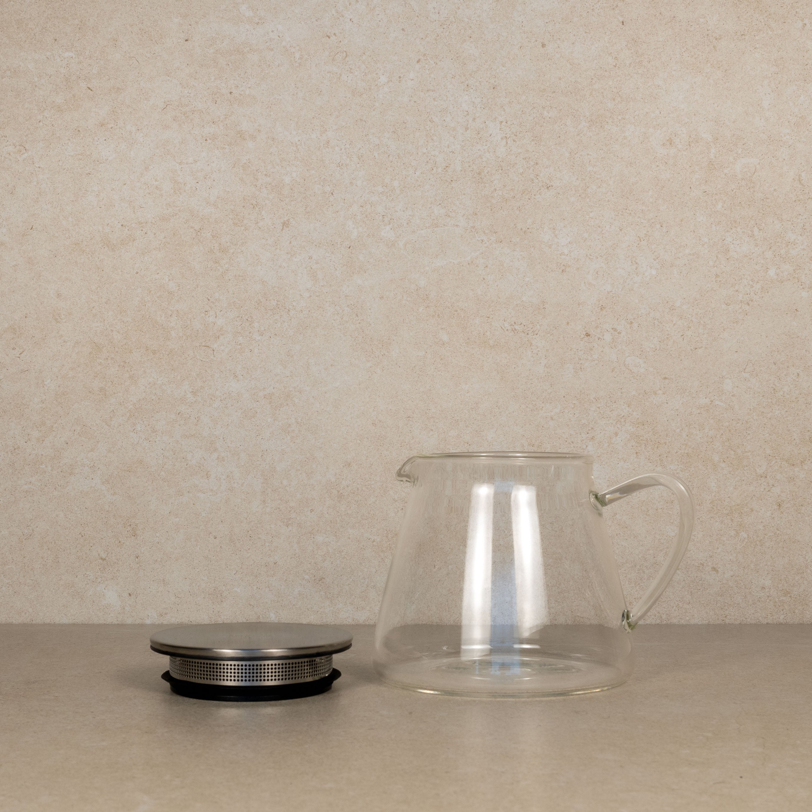 fuji glass teapot with filter lid