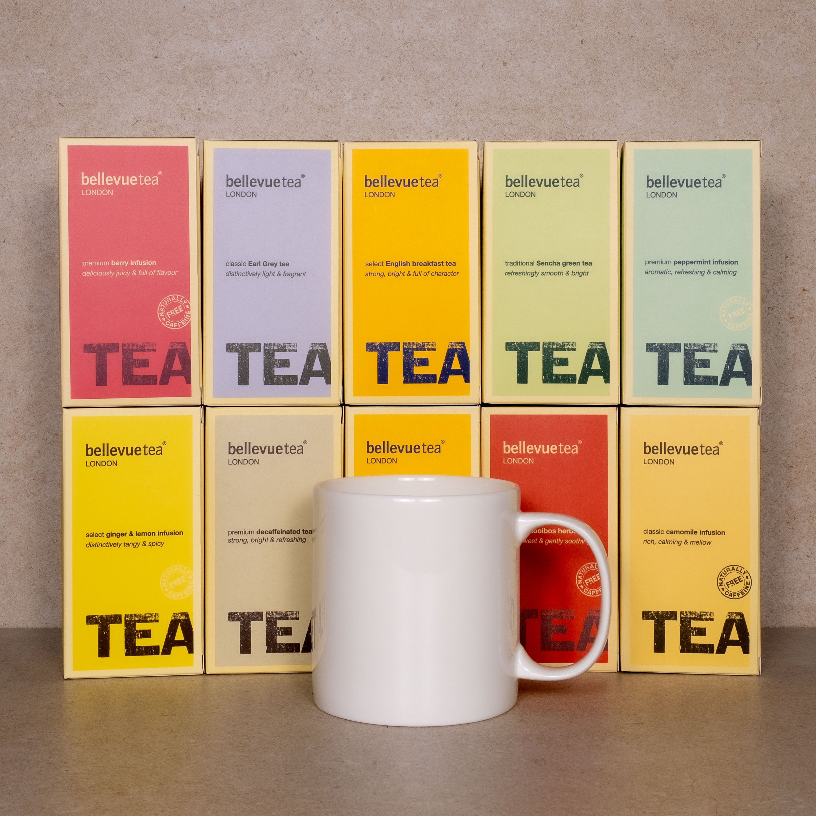 pint mug with a box of tea of your choice