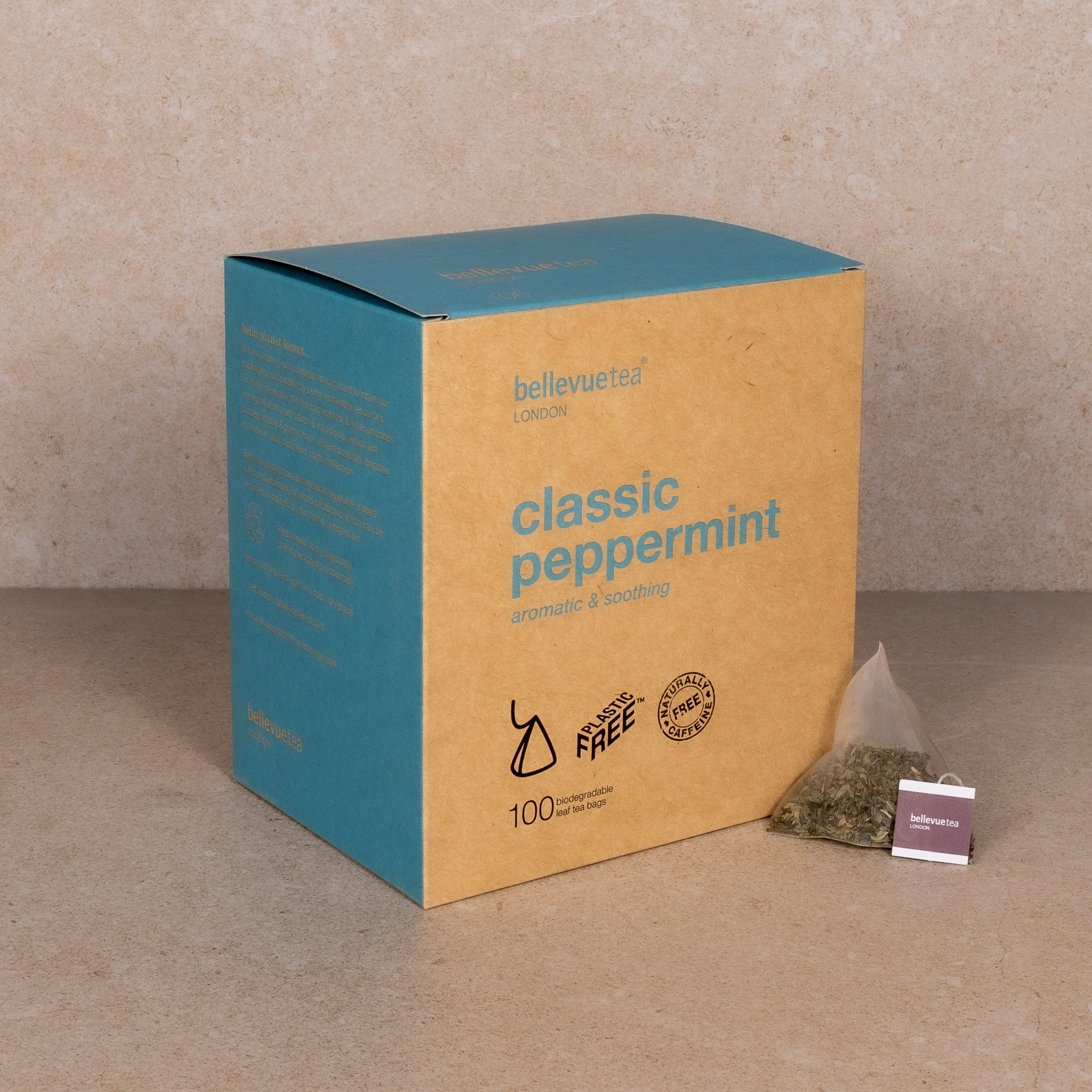 classic peppermint - 100 biodegradable leaf tea bags