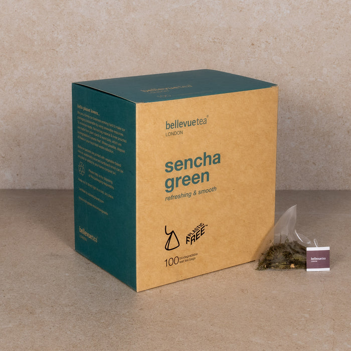 sencha green - 100 biodegradable leaf tea bags