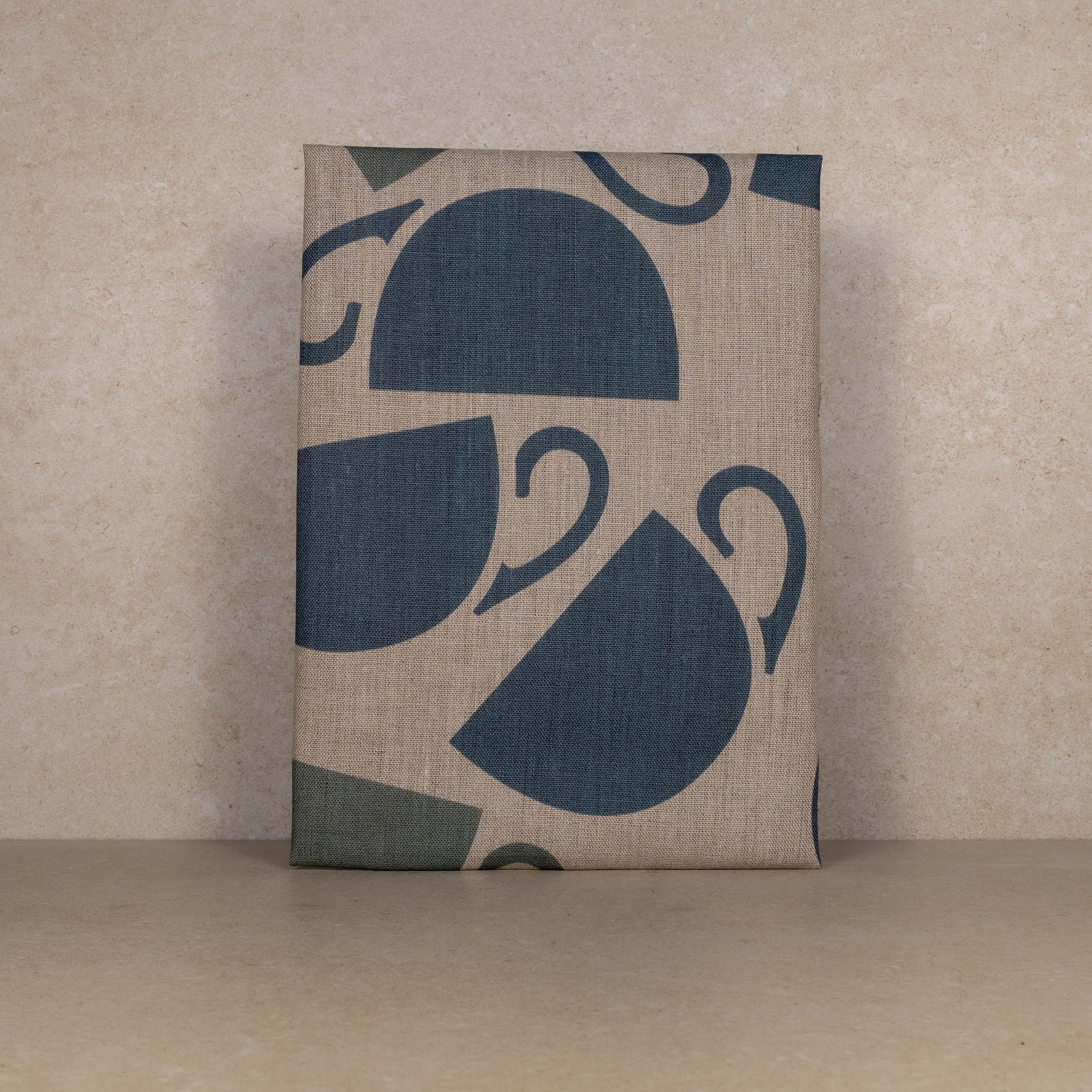 large natural linen tea towel with hanging loop