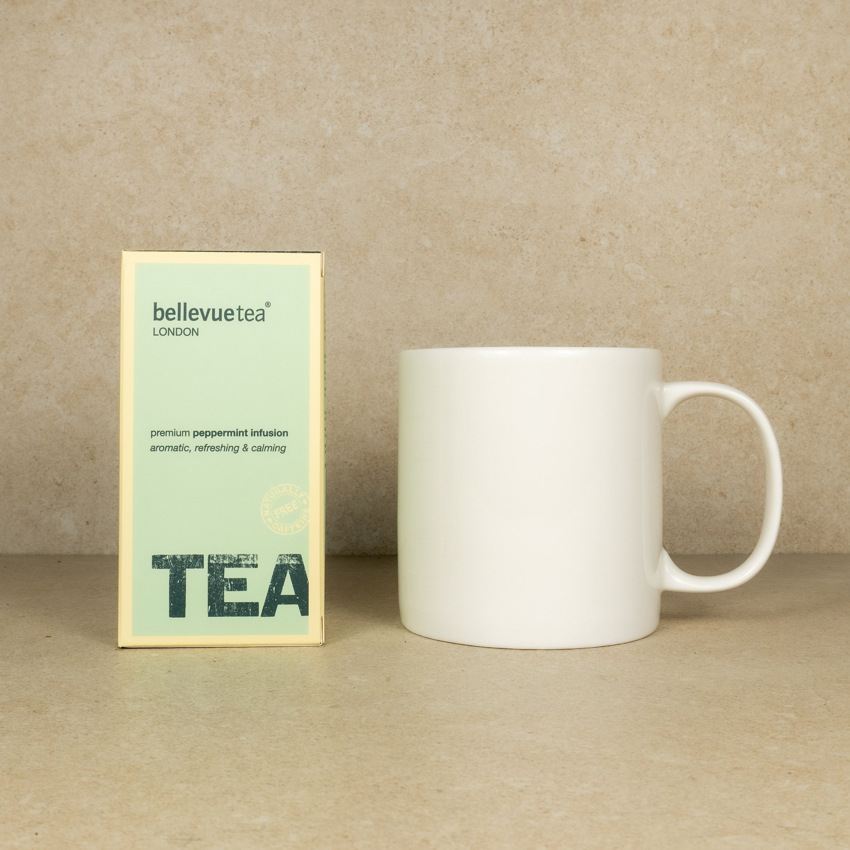 pint mug with a box of tea of your choice