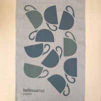 large natural linen tea towel with hanging loop