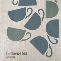 large natural linen tea towel with hanging loop