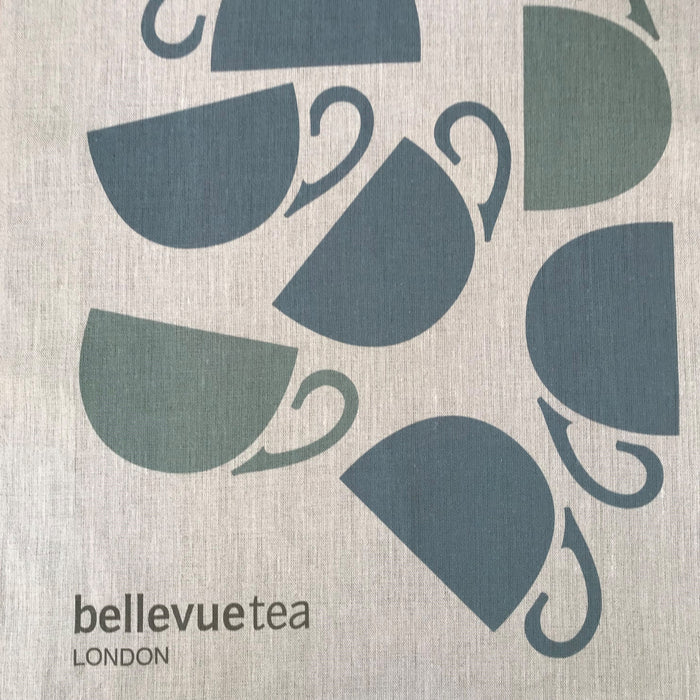 large natural linen tea towel with hanging loop